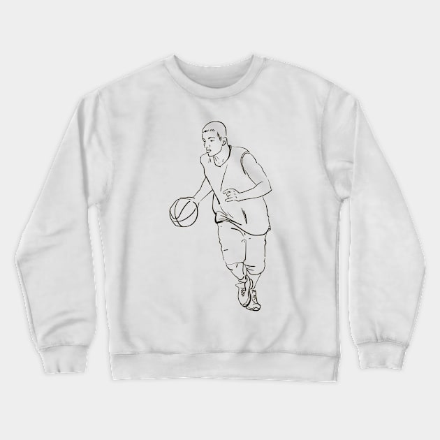 Basketball Player #7 Crewneck Sweatshirt by Olga Berlet